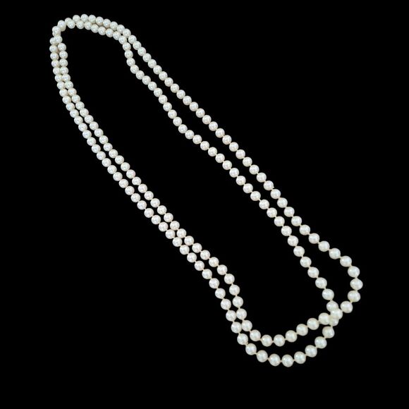 Vintage String of Pearls Gatsby 66" Strand Costume Faux Pearls - Picture 2 of 16